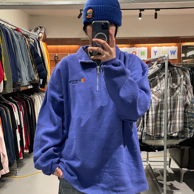 빈티지 반집업 맨투맨  