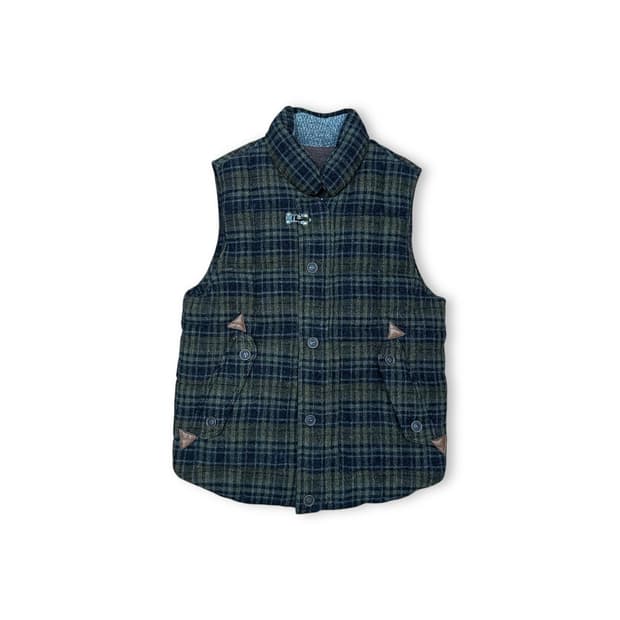 시리즈 울 체크 패딩 조끼