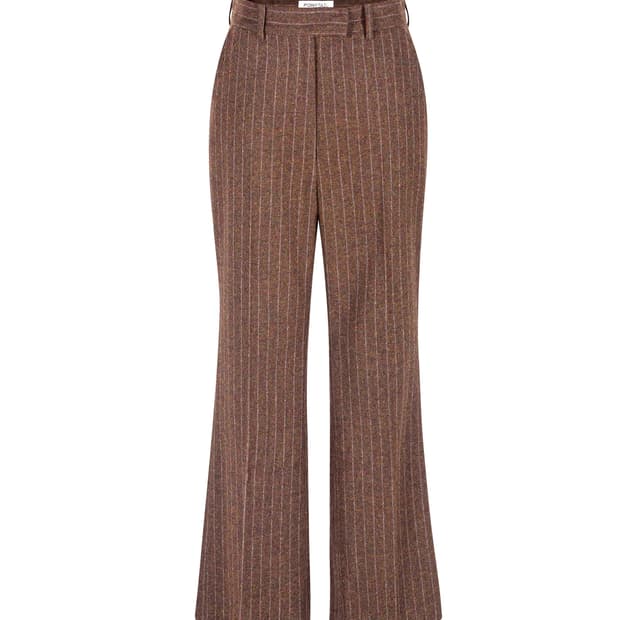 Ponytail 포니테일 70s 플레어 스트라이프 팬츠 마호가니