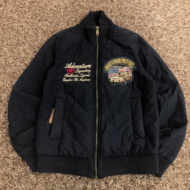JEEP 지프 빅패치 퀄팅 블루종 자켓