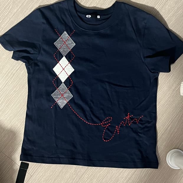 이알티알 Argyle t-shirt navy small fit