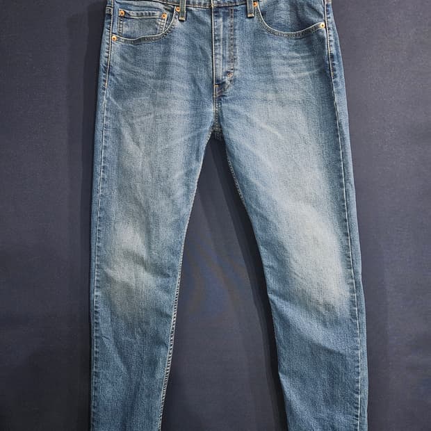 리바이스 502 블루컬러 남성 슬림핏 허리 34 스판 데님팬츠 