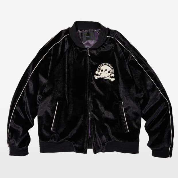 SKULL VELVET SOUVENIR JACKET (BLACK)