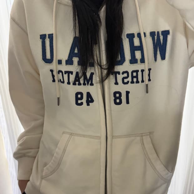 후아유 아이보리 후드집업 M