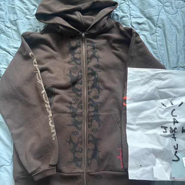 트래비스 스캇 머천 후드집업 리버스 도그 L 사이즈