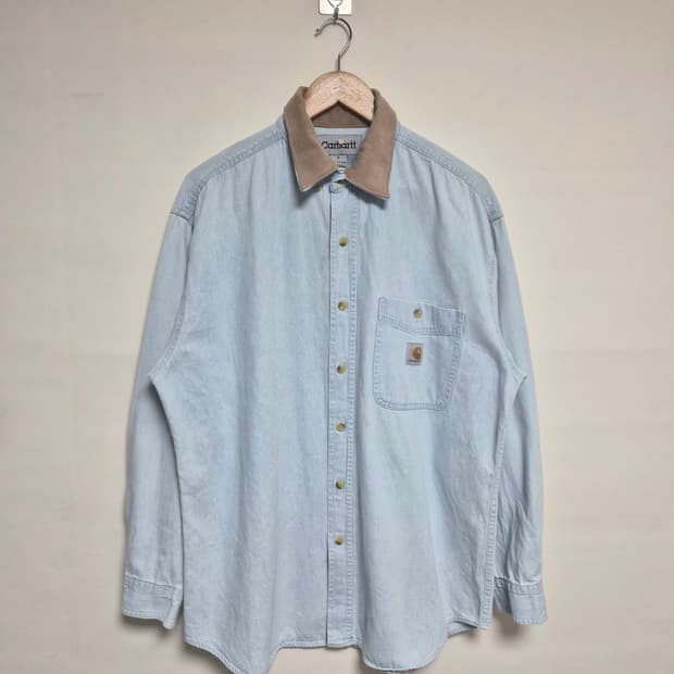칼하트Carhartt 카라 배색 데님 셔츠 L - S236