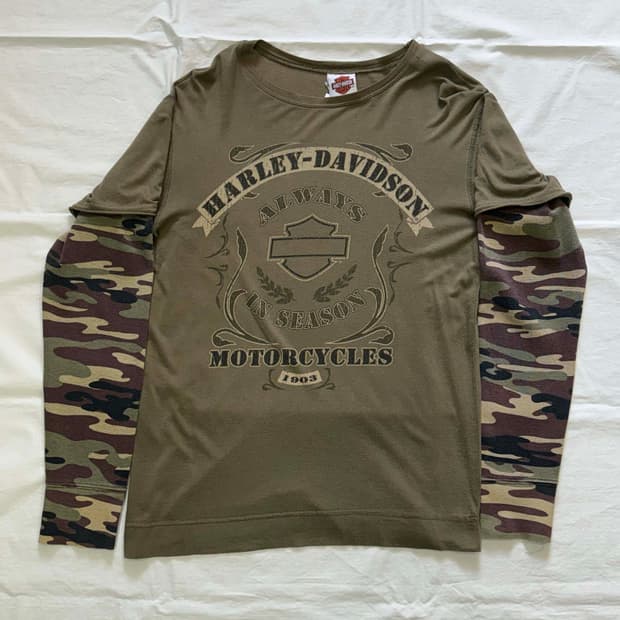 할리데이비슨 카모 롱슬리브 긴팔 티셔츠