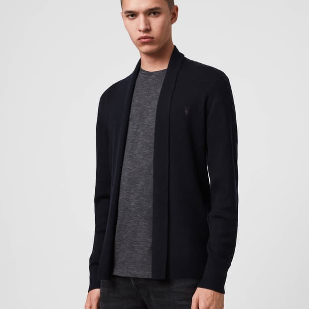 올세인츠 메리노울 오픈 가디건 100