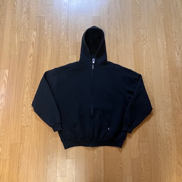 [XXL] 90s 빈티지 러셀 후드집업 블랙
