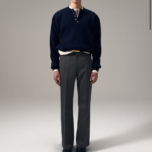 노이스 울 팬츠 그레이