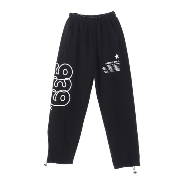 아카이브 볼드 그래픽 조거팬츠 블랙 L