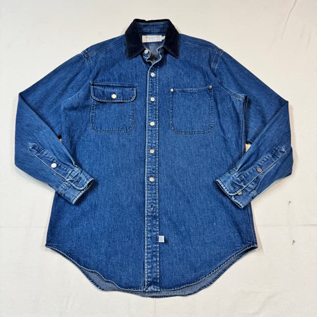 S) 폴로 랄프로렌 코듀로이 배색 데님 던가리 워크 셔츠