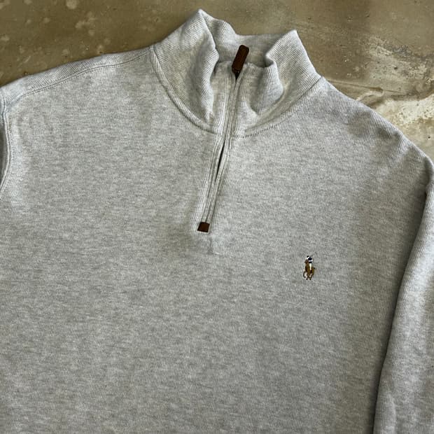 XL 폴로랄프로렌 오트밀 반집업 니트