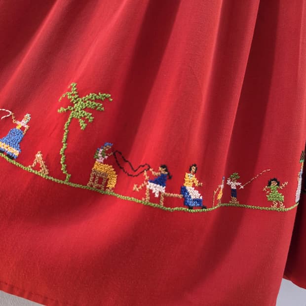 80-90s 빈티지 십자수 스커트