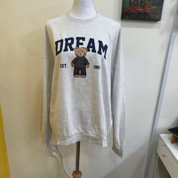 vtg 테디베어 프린트 맨투맨
