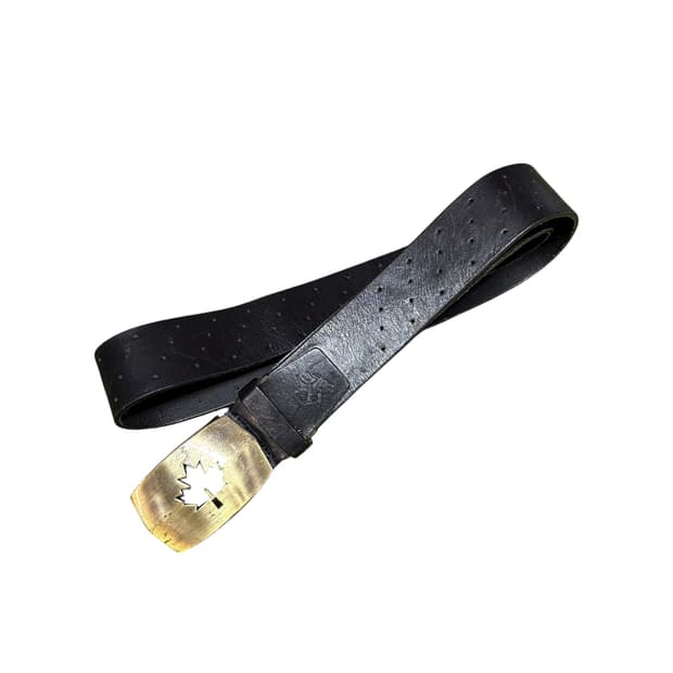 빈티지 카우보이 스타일 메이플 버클 레더 벨트