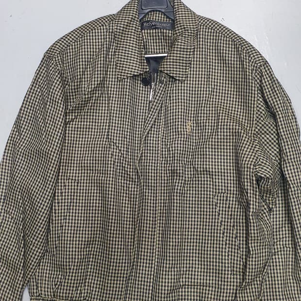 입생로랑 옴므 체크 블루종자켓 105