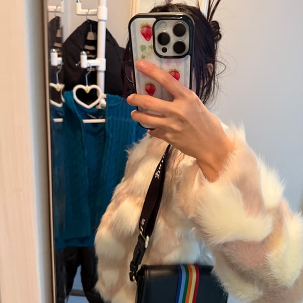 큗 배색 퍼자켓(착샷o)