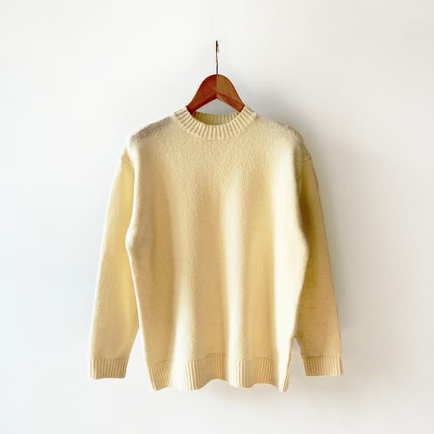 메리노울 알파카 블랜딩 펄 라운드 니트