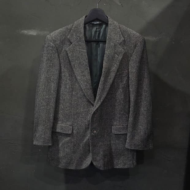 80's 여성 랄프로렌 헤링본 울 블레이저 Made in U.S.A.