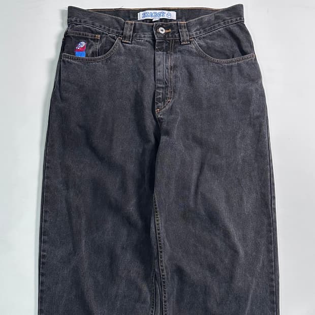 폴라 스케이트 빅보이 흑청 와이드 팬츠