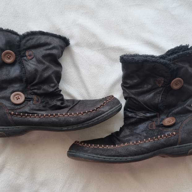 빈티지 모리걸 하구미 단추 부츠