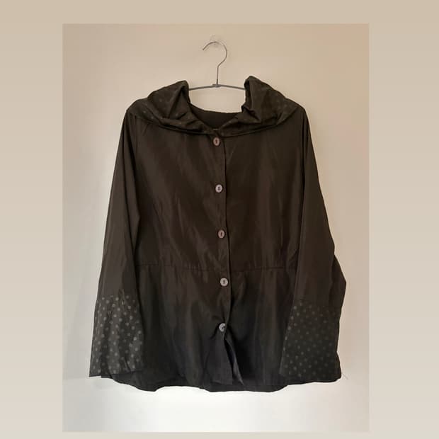 일본 빈티지 브라운/카키 도트 바람막이 자켓 판매합니다