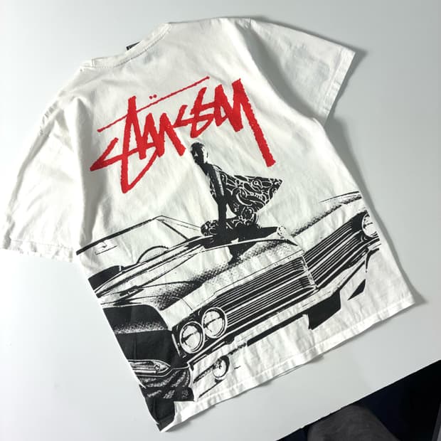 Stussy  스투시 비트 크레이지 화이트 반팔티셔츠 
