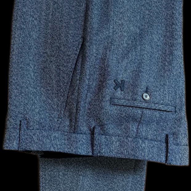 (42/33)겐조 미드나잇 블루 헤링본 팬츠