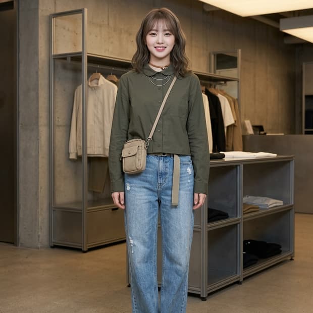 COS 코스 둥근카라 코튼 셔츠