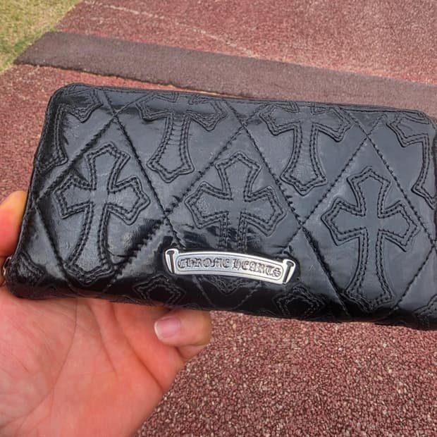 크롬하츠 퀼팅  장지갑 블랙 정품