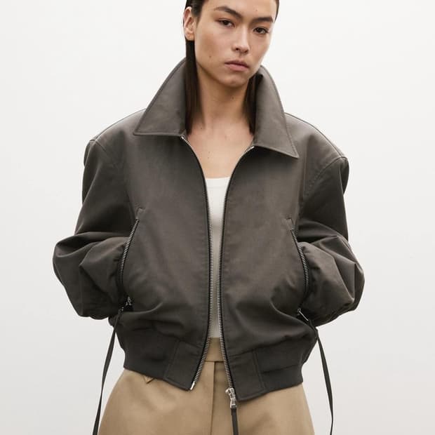 25ss 렉토 지퍼 디테일 팀 봄버 자켓 차콜그레이