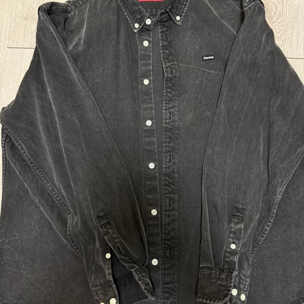 슈프림 스몰 박스 데님 셔츠 블랙 L