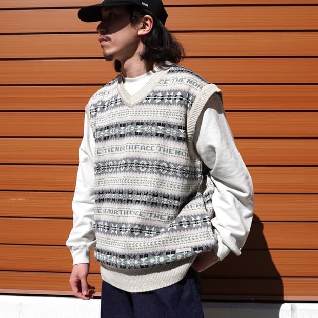 노스페이스 퍼플라벨 고어텍스 인피니움 페어아일 니트베스트 / M