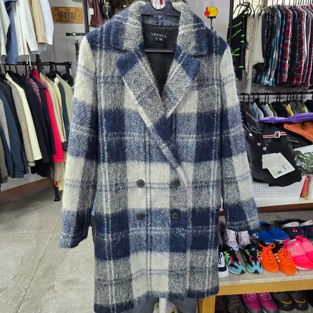 띠어리 체크 더블 코트 (1243)