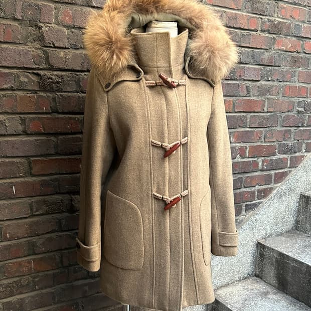 2000s VTG 베이지 울프죠 퍼 떡볶이 코트