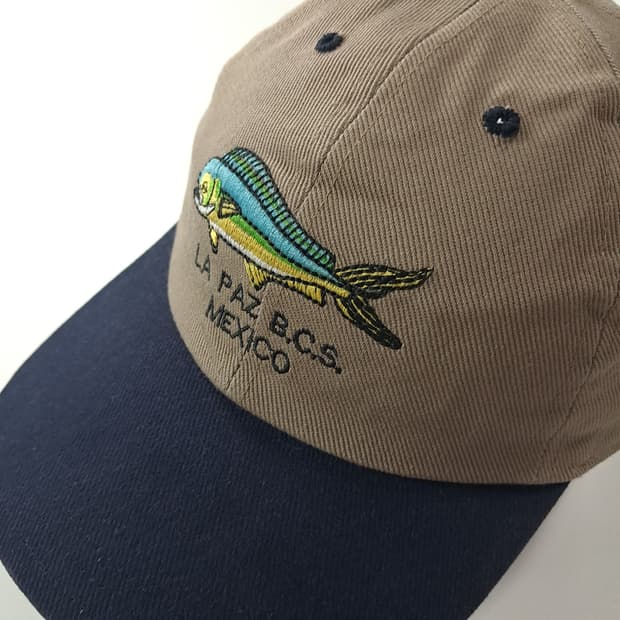 CA209 LA PAZ BCS 90s 멕시코 피쉬 자수 투톤 볼캡 모자