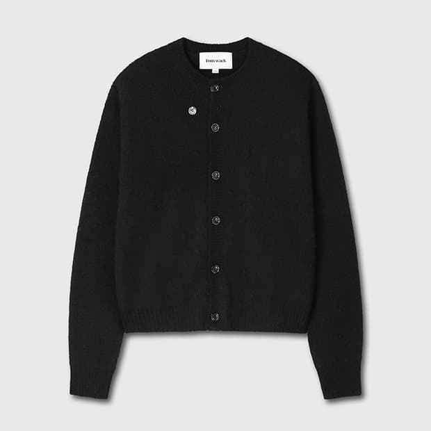 토니웩/ 알파카 모헤어 크루넥 가디건 블랙/ L