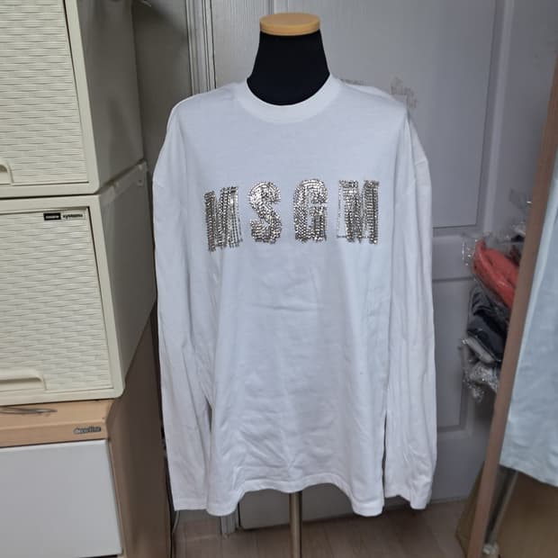 MSGM 큐빅 로고 긴팔 티셔츠 S(남녀공용)상태상급