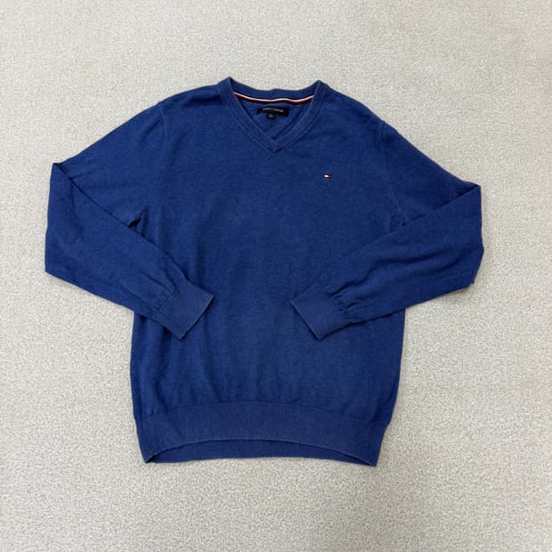 M 타미힐피거 코튼 브이넥 니트 0123T1