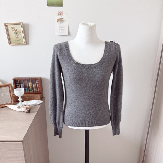 캐시미어 크롭 니트