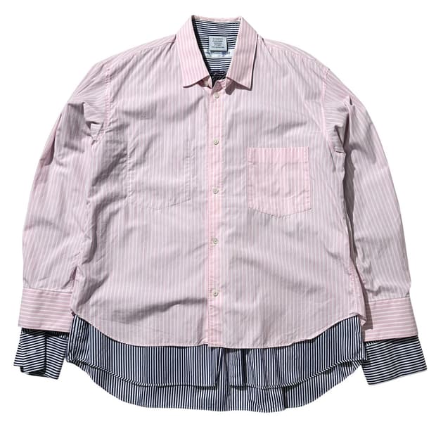 베트멍 x 꼼데가르송 스트라이프 레이어드 셔츠