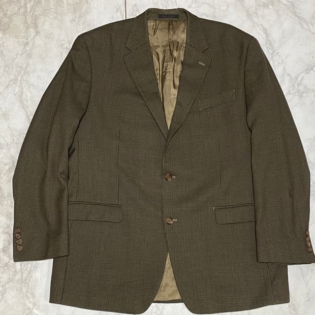 랄프로렌 헤링본 체크 브라운 블레이져 자켓 110