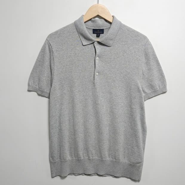100 BROOKS BROTHERS 브룩스브라더스 니트 반팔 카라티 그레