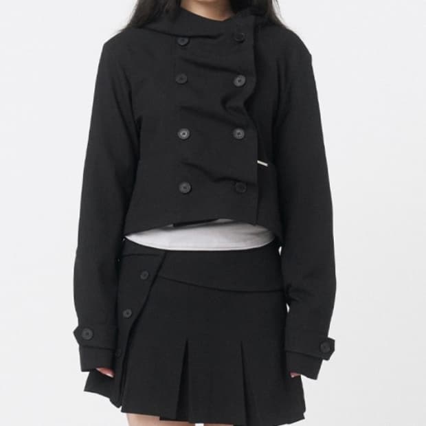미세키서울 cowl neck button jacket 자켓 블랙