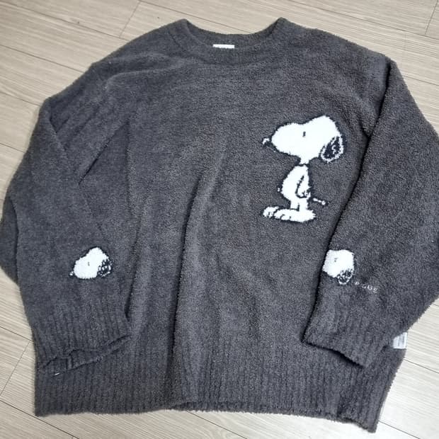 스누피 플리스 스웨터 그레이(프리)