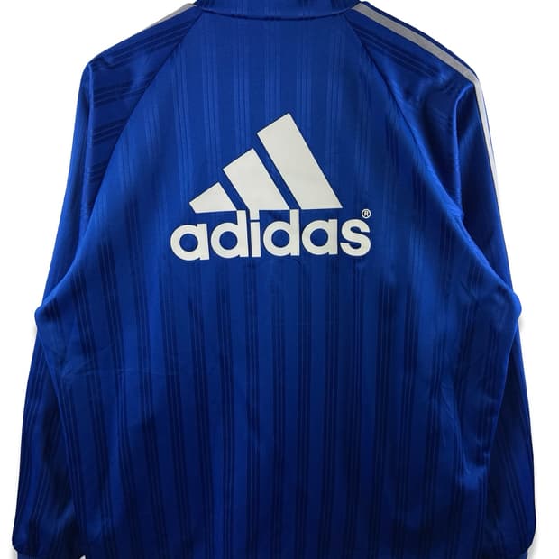 아디다스 블루 백프린팅 트랙탑져지2428