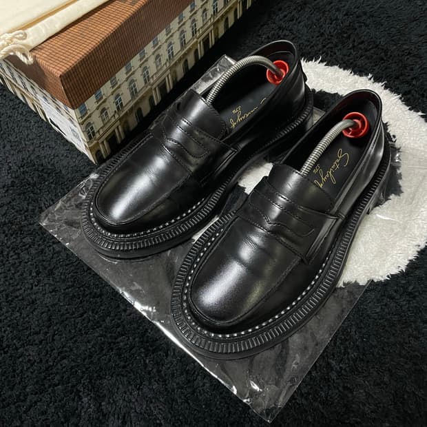 stu 오버솔 레더 로퍼 블랙 40