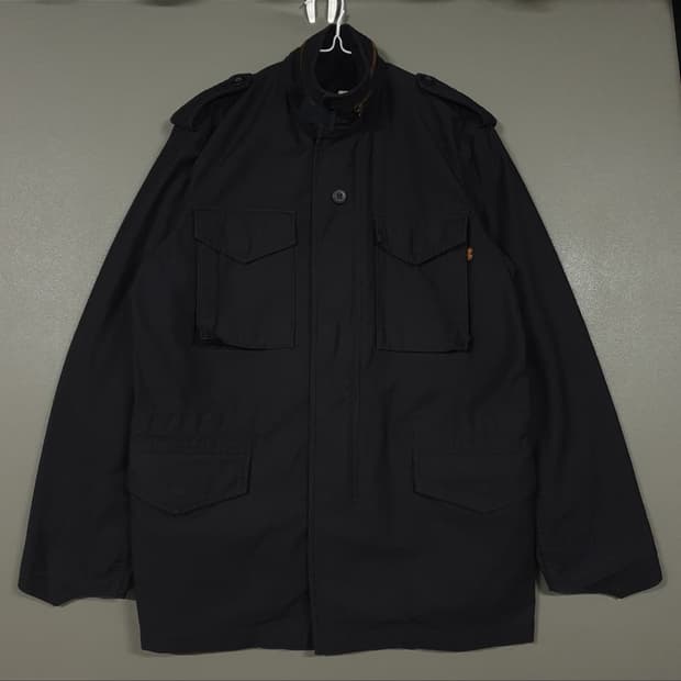 L (100) 알파인더스트리 금장 지퍼 M-65 필드 자켓 블랙 Mens