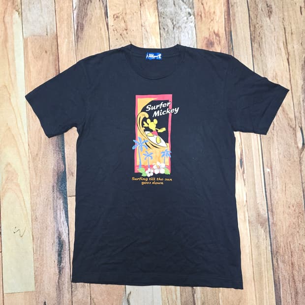 Vintage 도쿄 디즈니랜드 서퍼 미키 수베니어 티셔츠